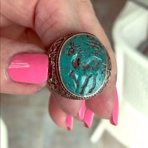 Silver turquoise ring